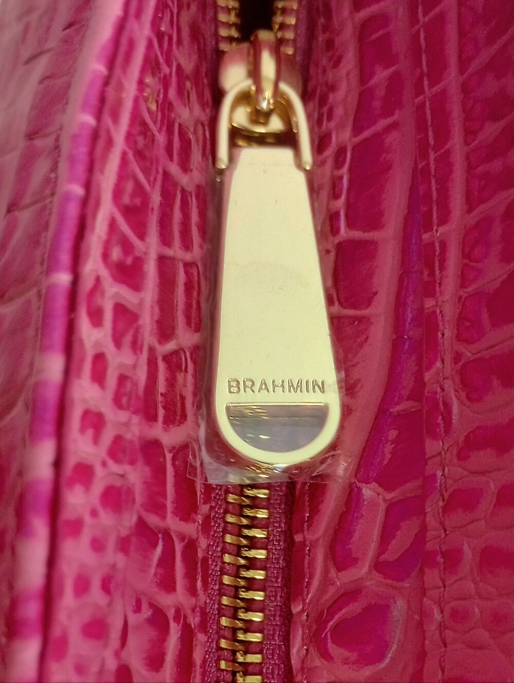 NWOT Brahmin Hibiscus 🌺 Ellen Tote, Crocodile Embossed Leather, Pink - Picture 7 of 14